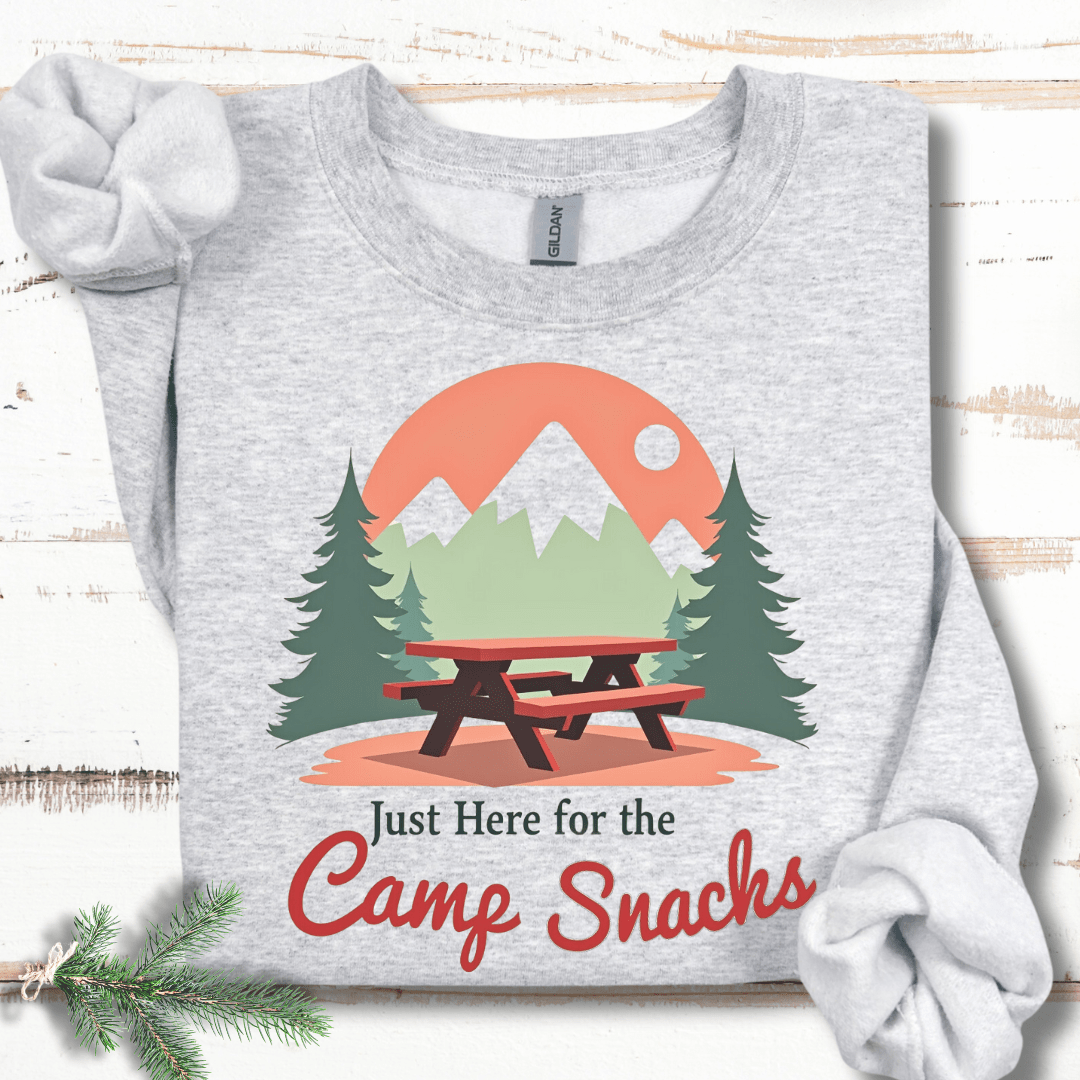 Just Here For the Camp Snacks Sweatshirt