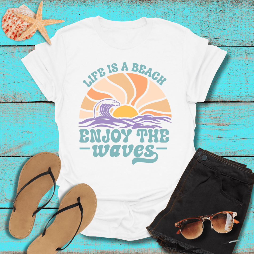 Boho Life's A Beach Enjoy the Waves T-Shirt