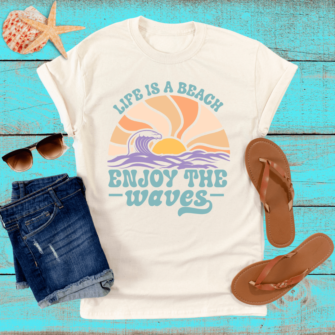 Boho Life's A Beach Enjoy the Waves T-Shirt