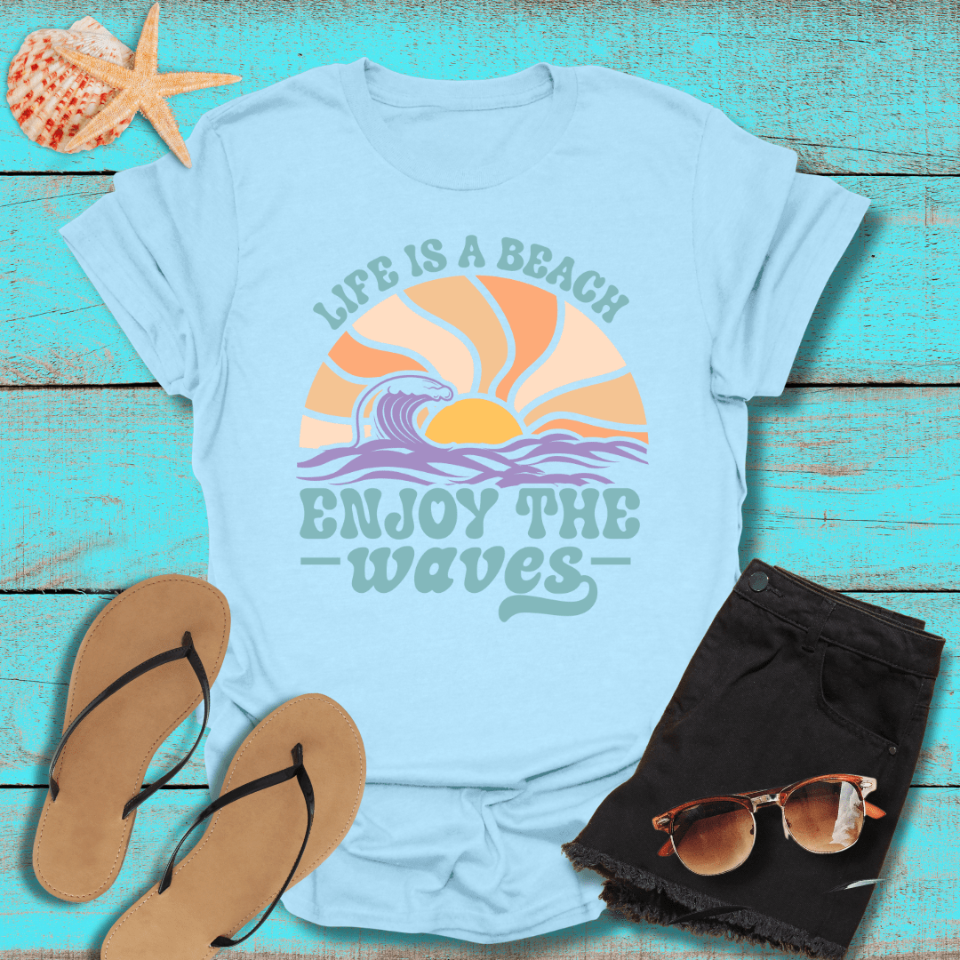 Boho Life's A Beach Enjoy the Waves T-Shirt