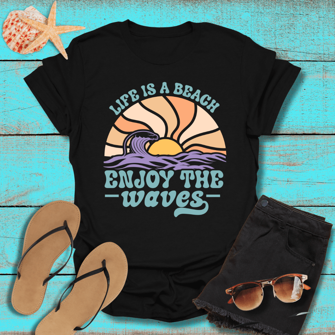 Boho Life's A Beach Enjoy the Waves T-Shirt