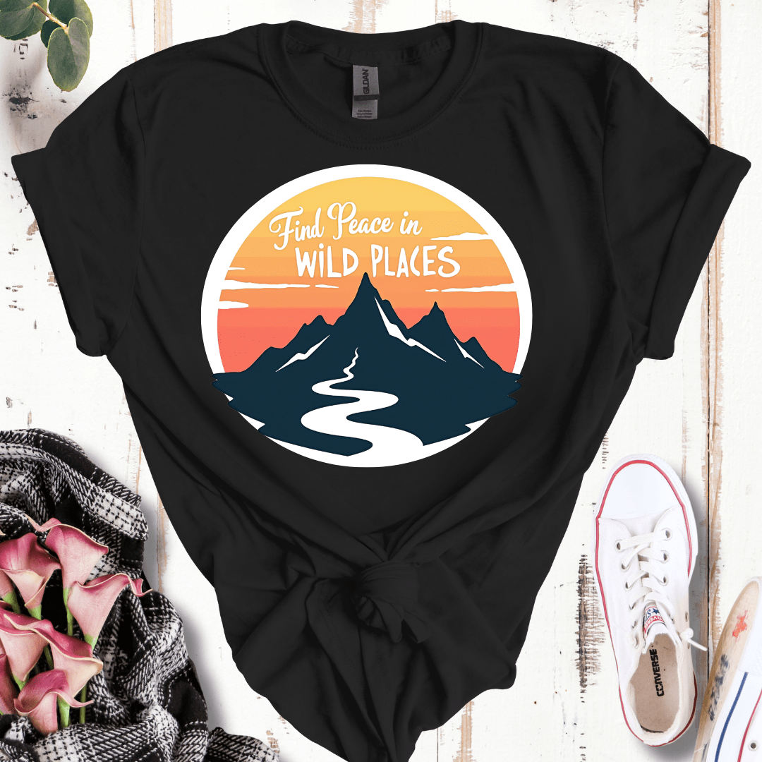 Find Peace in Wild Places Mountain T-Shirt