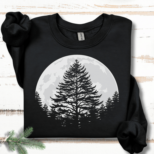 Moonlit Tree Silhouette Sweatshirt