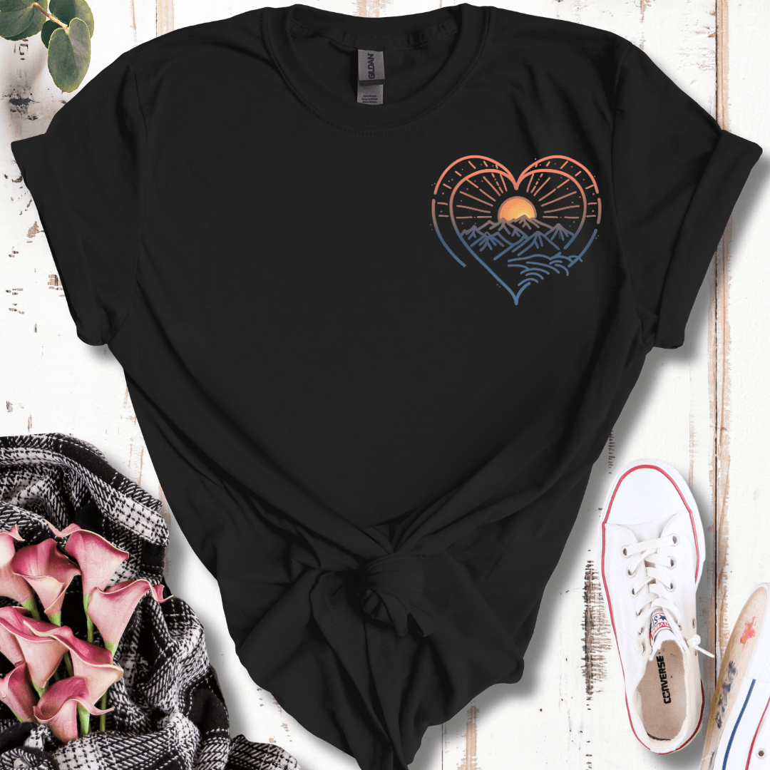 Pastel Pocket Mountain Heart T-Shirt