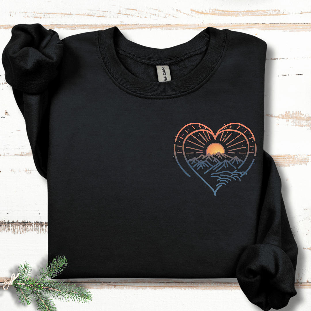 Pastel Pocket Mountain Heart Sweatshirt