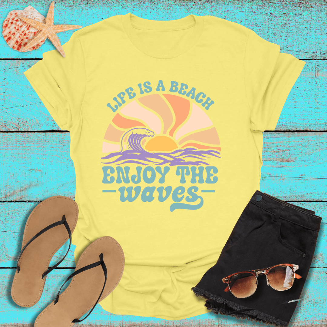 Boho Life's A Beach Enjoy the Waves T-Shirt