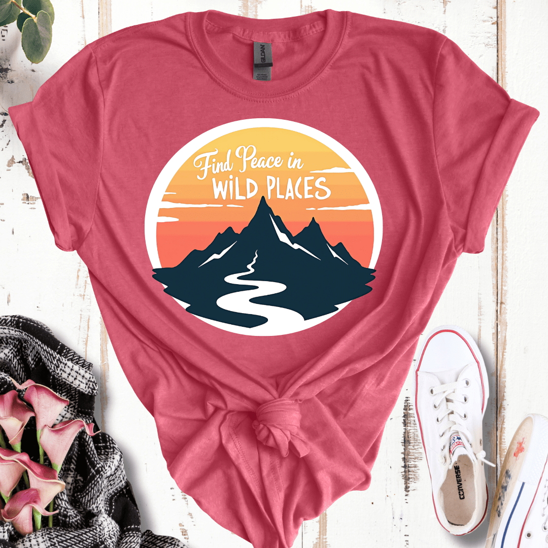 Find Peace in Wild Places Mountain T-Shirt