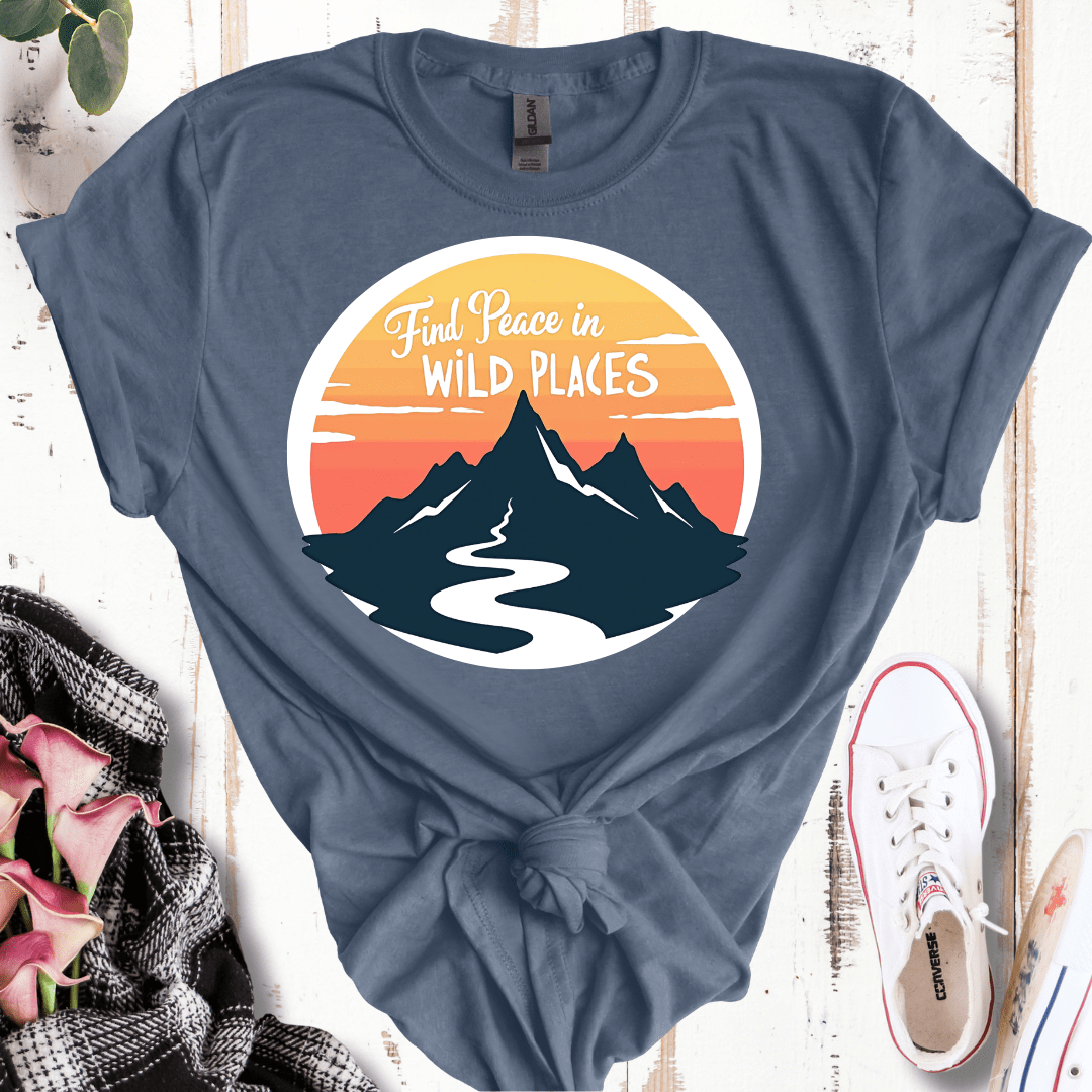 Find Peace in Wild Places Mountain T-Shirt