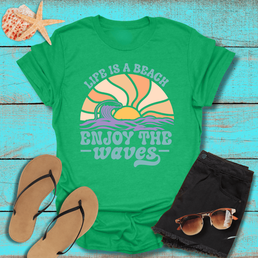 Boho Life's A Beach Enjoy the Waves T-Shirt