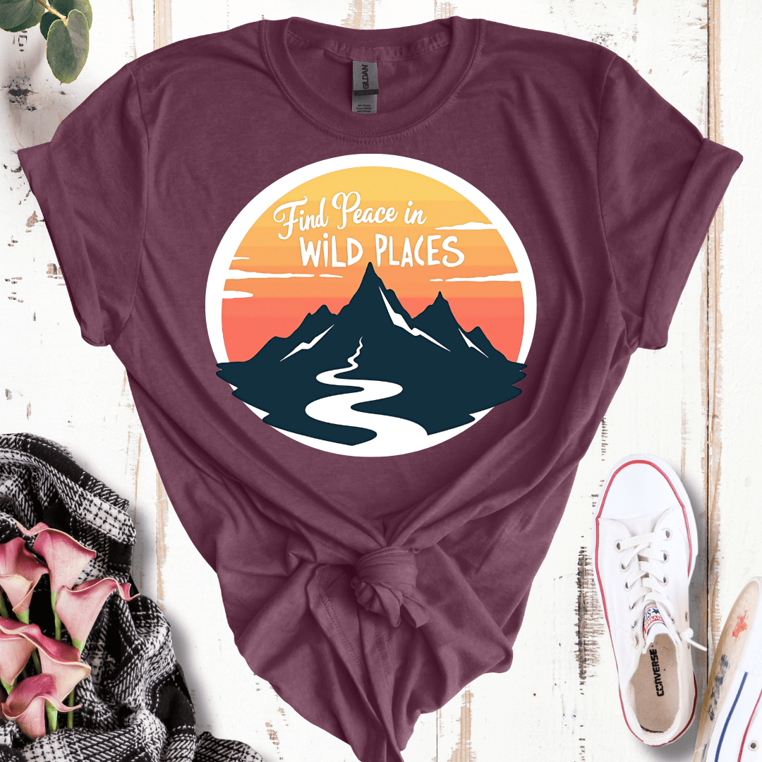 Find Peace in Wild Places Mountain T-Shirt