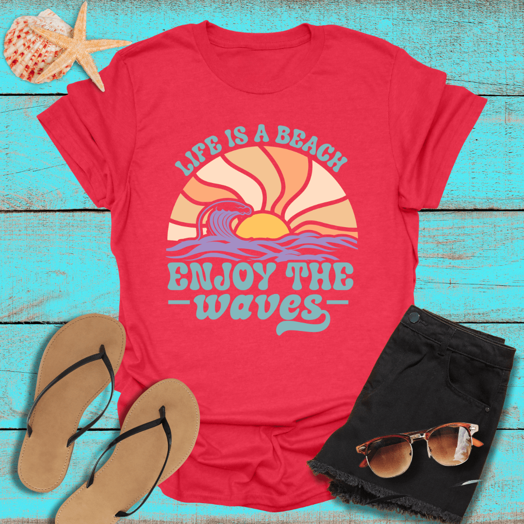 Boho Life's A Beach Enjoy the Waves T-Shirt