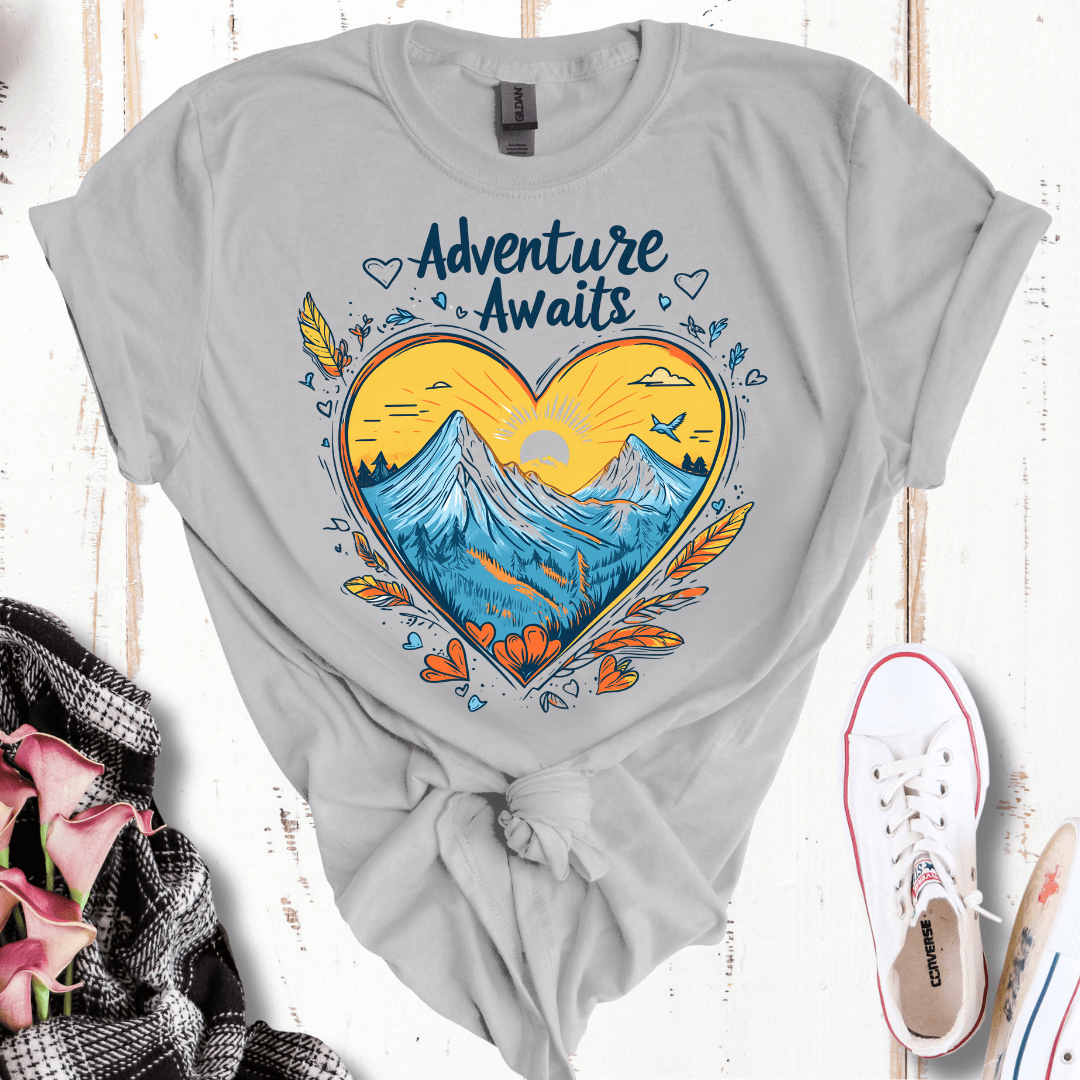 Mountain Heart Adventure Awaits T-Shirt