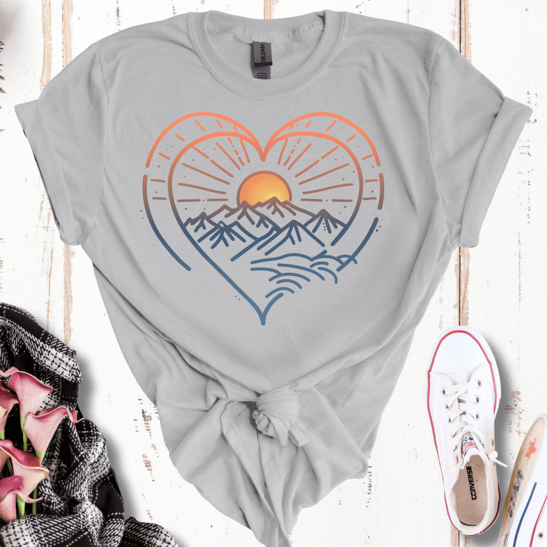 Pastel Mountain Heart T-Shirt