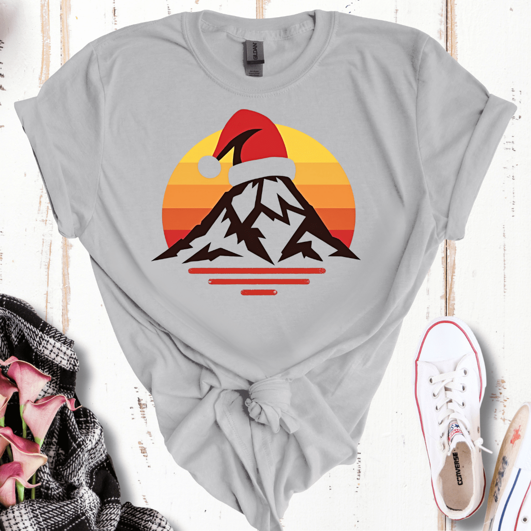 Retro Mountain Santa T-Shirt