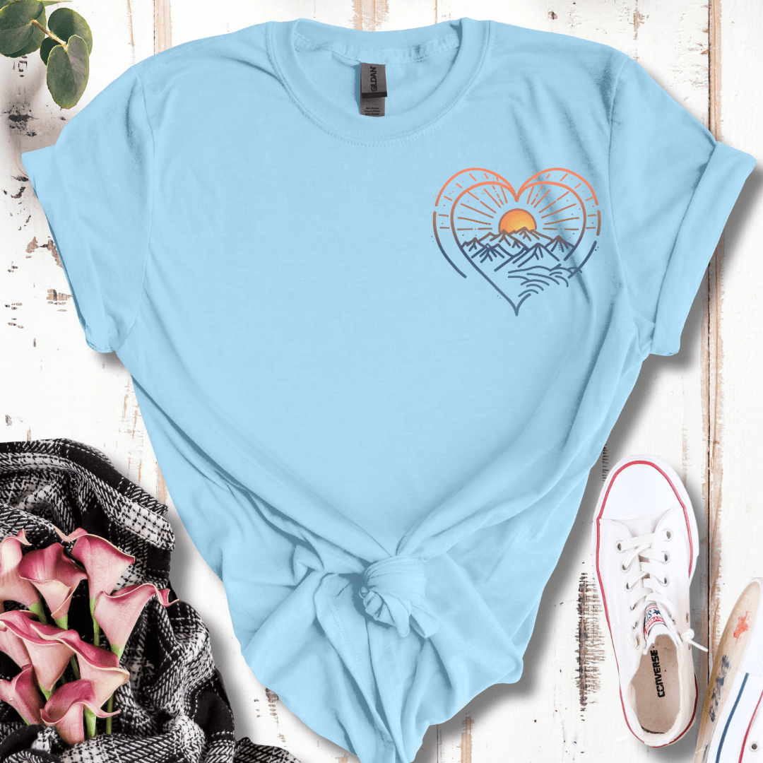 Pastel Pocket Mountain Heart T-Shirt