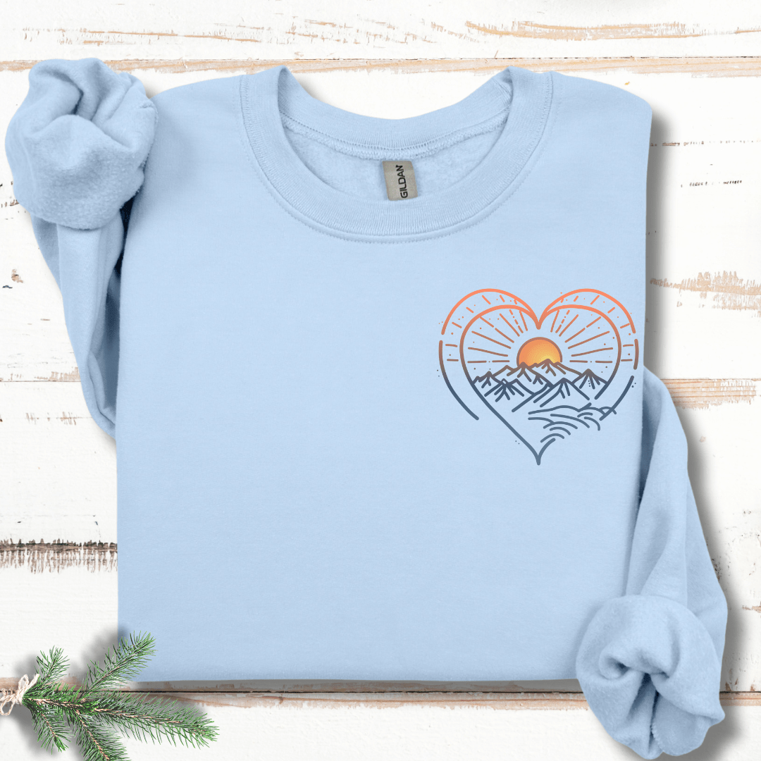 Pastel Pocket Mountain Heart Sweatshirt