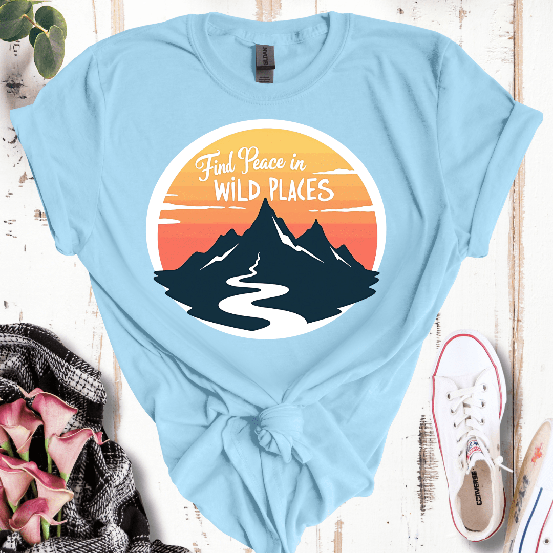 Find Peace in Wild Places Mountain T-Shirt