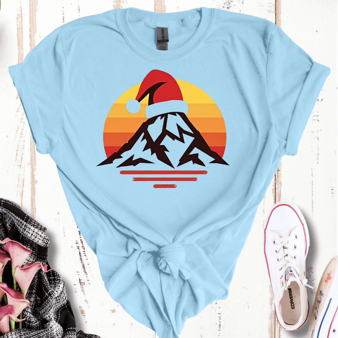 Retro Mountain Santa T-Shirt