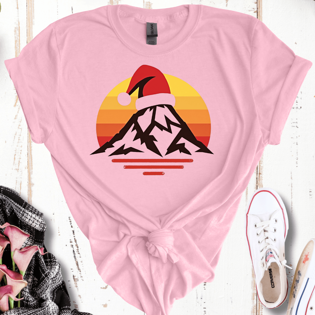 Retro Mountain Santa T-Shirt