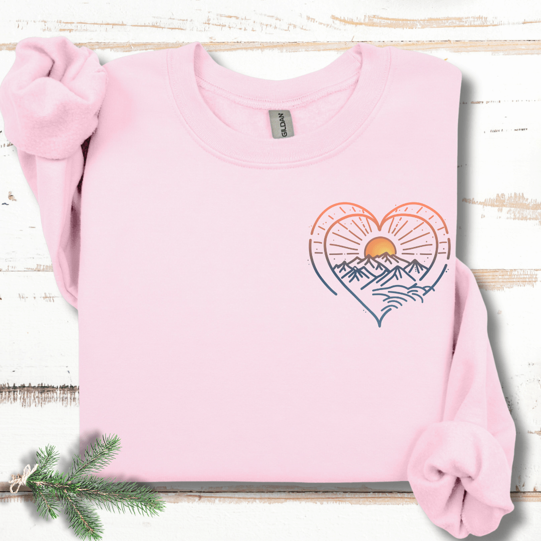 Pastel Pocket Mountain Heart Sweatshirt