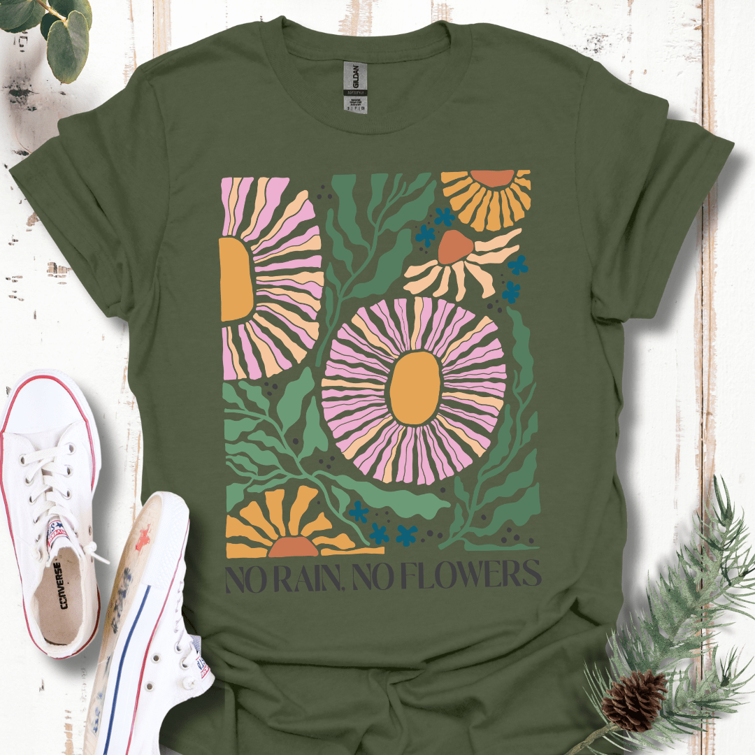 No Rain No Flowers Boho T-Shirt