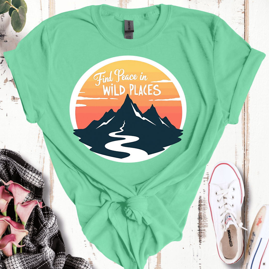 Find Peace in Wild Places Mountain T-Shirt