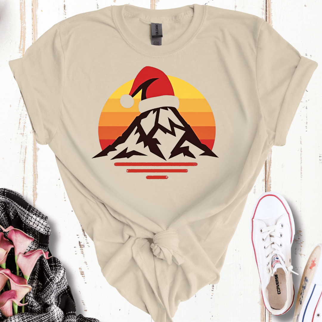 Retro Mountain Santa T-Shirt