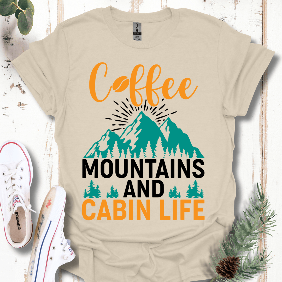 Coffee, Mountains, & Cabin Life T-Shirt