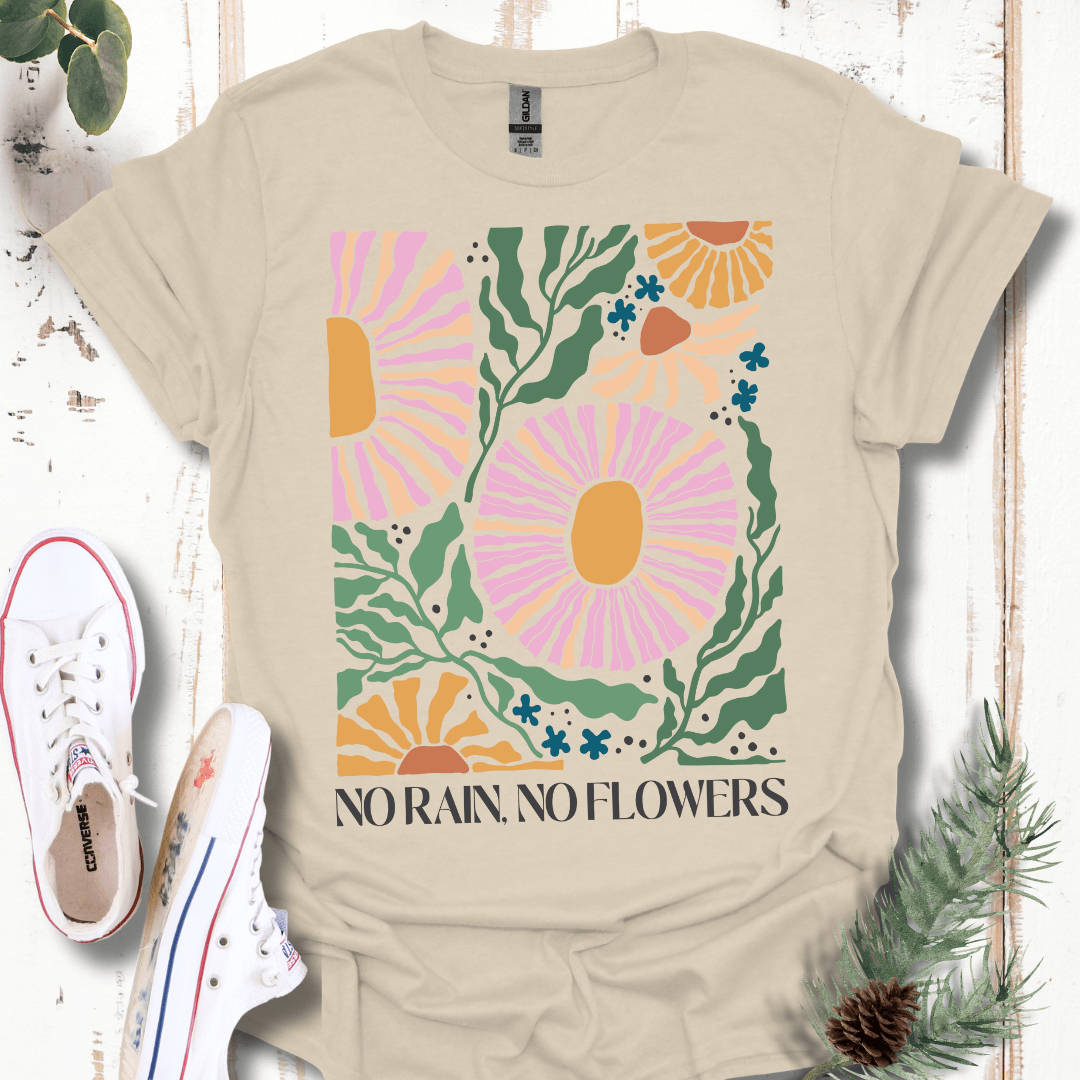 No Rain No Flowers Boho T-Shirt