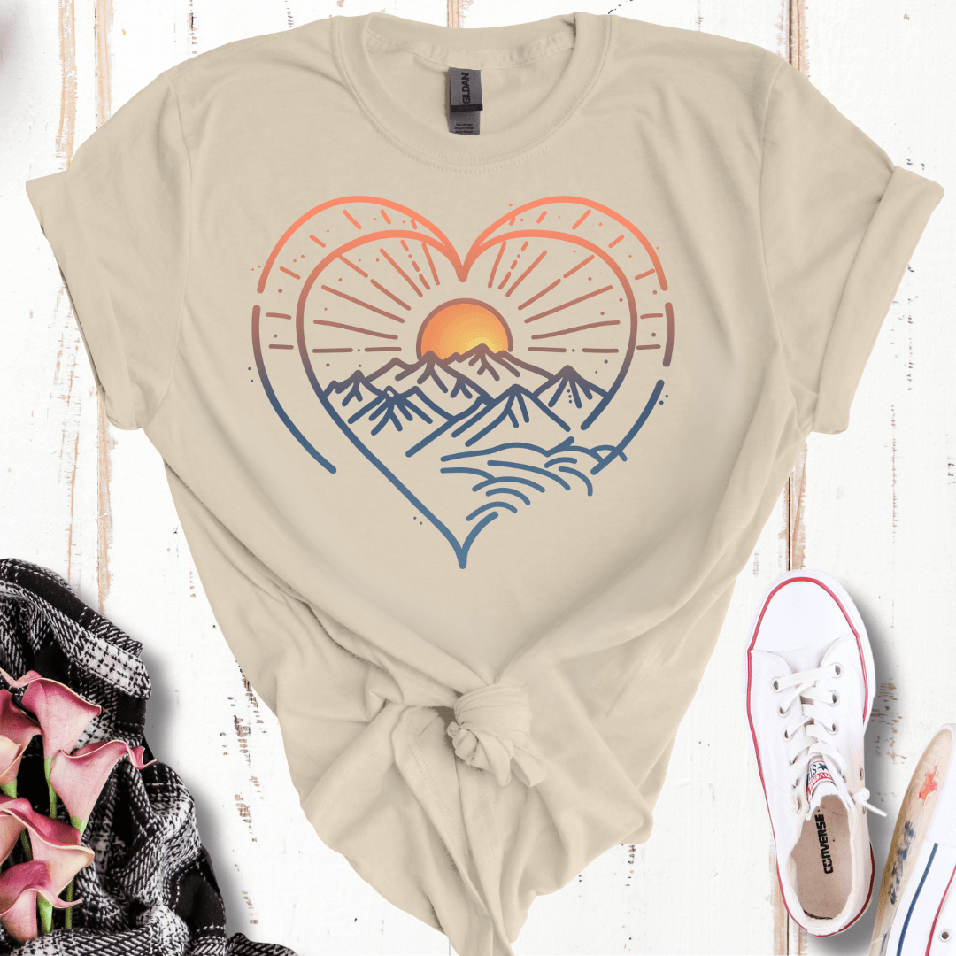 Pastel Mountain Heart T-Shirt