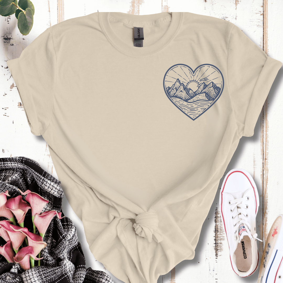 Pocket Mountain Heart T-Shirt