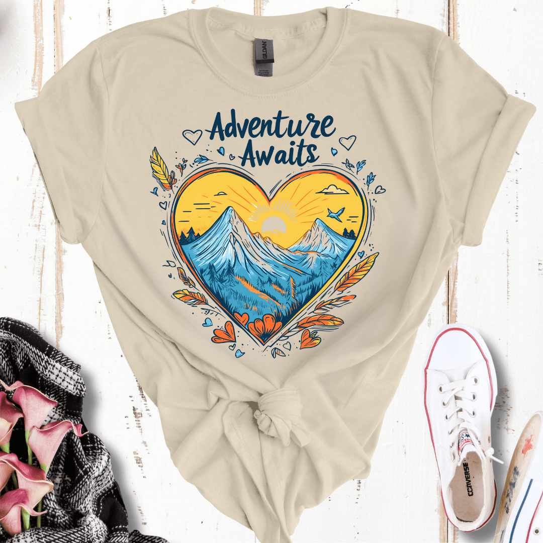 Mountain Heart Adventure Awaits T-Shirt