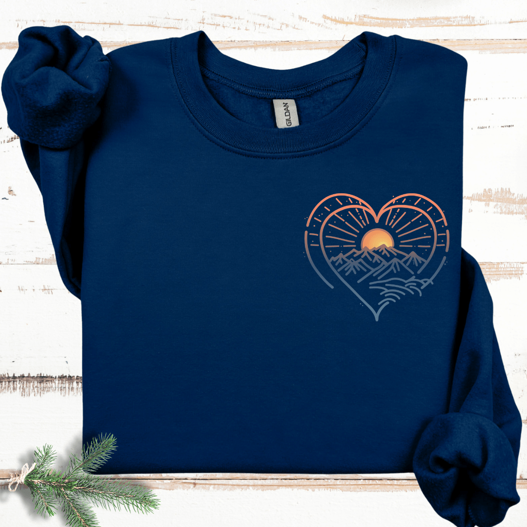 Pastel Pocket Mountain Heart Sweatshirt