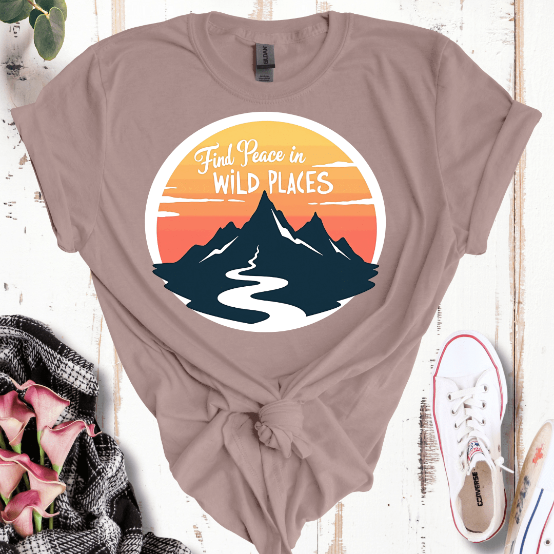 Find Peace in Wild Places Mountain T-Shirt