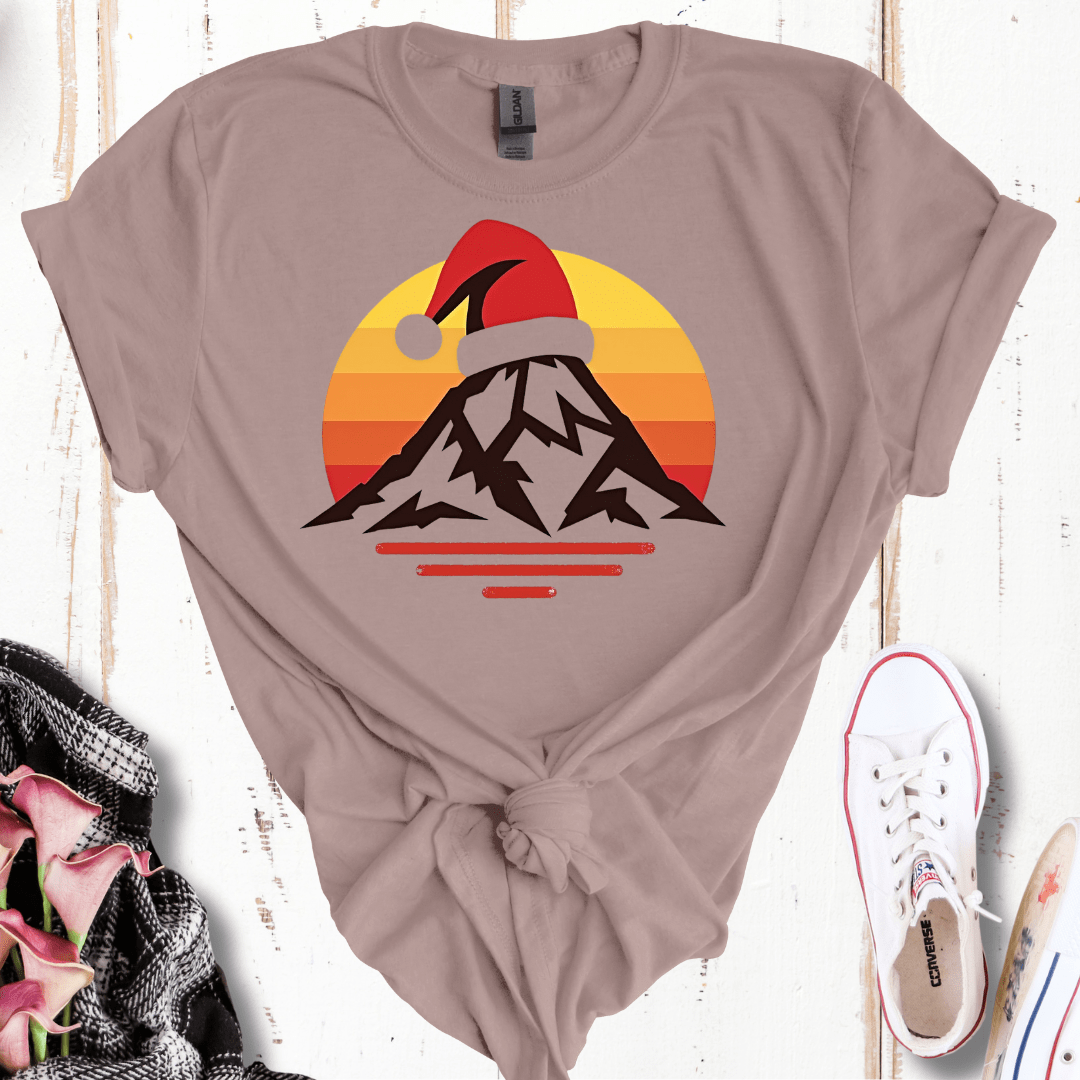 Retro Mountain Santa T-Shirt