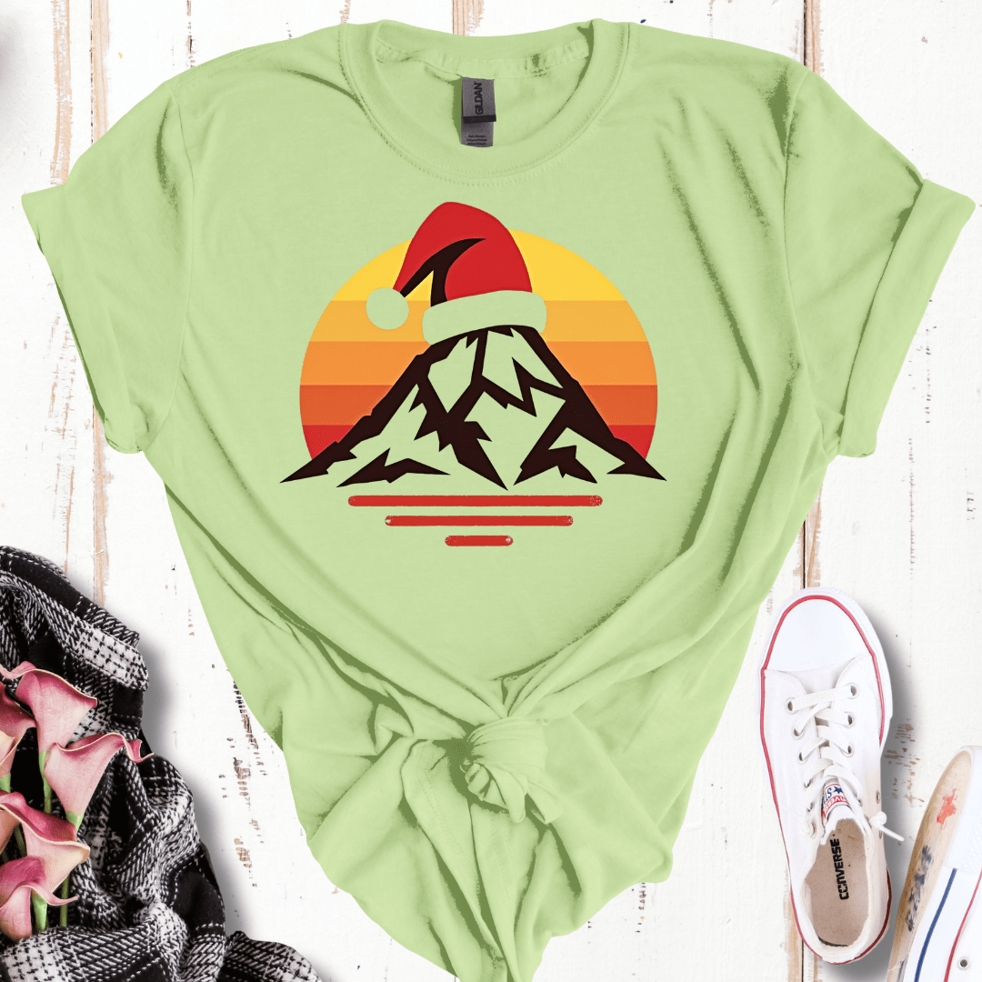 Retro Mountain Santa T-Shirt