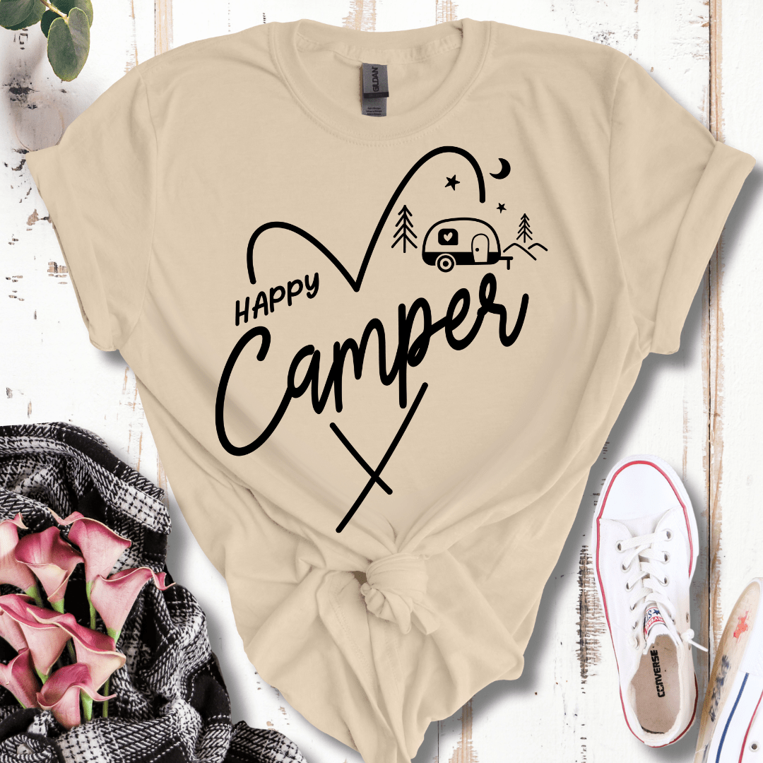 Happy Camper Heart T-Shirt