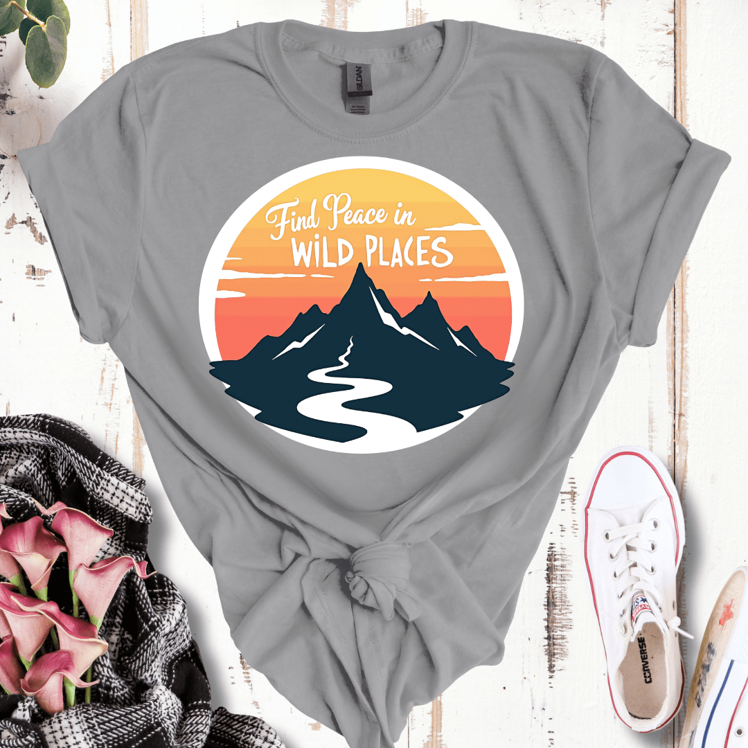 Find Peace in Wild Places Mountain T-Shirt