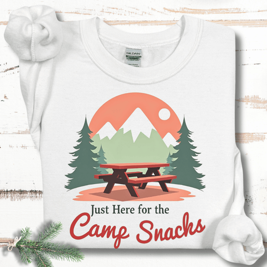 Just Here For the Camp Snacks Sweatshirt