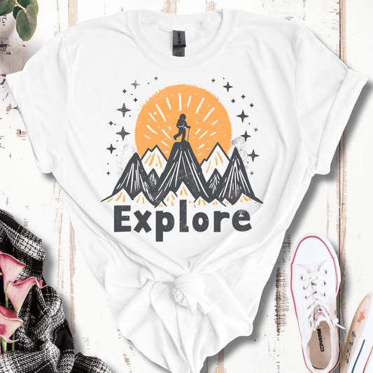 Retro Explore Mountains T-Shirt