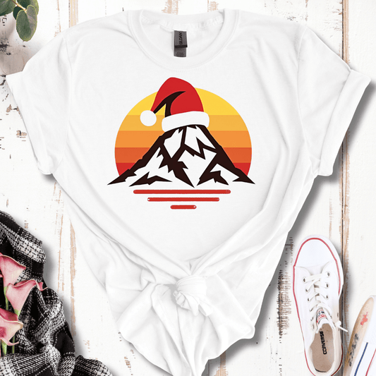 Retro Mountain Santa T-Shirt