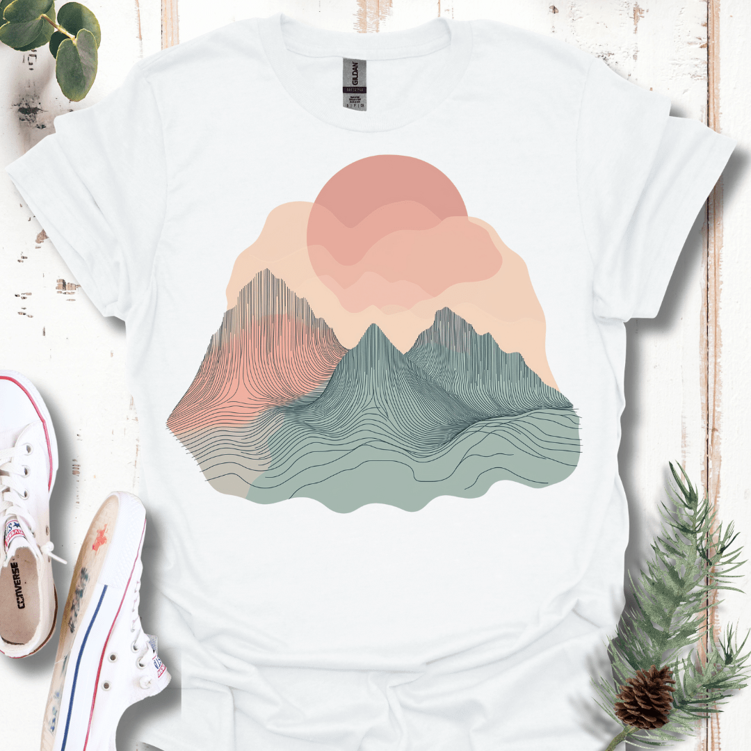 Pastel Mountain Sunset T-Shirt