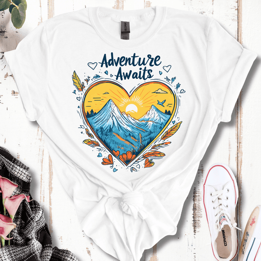 Mountain Heart Adventure Awaits T-Shirt